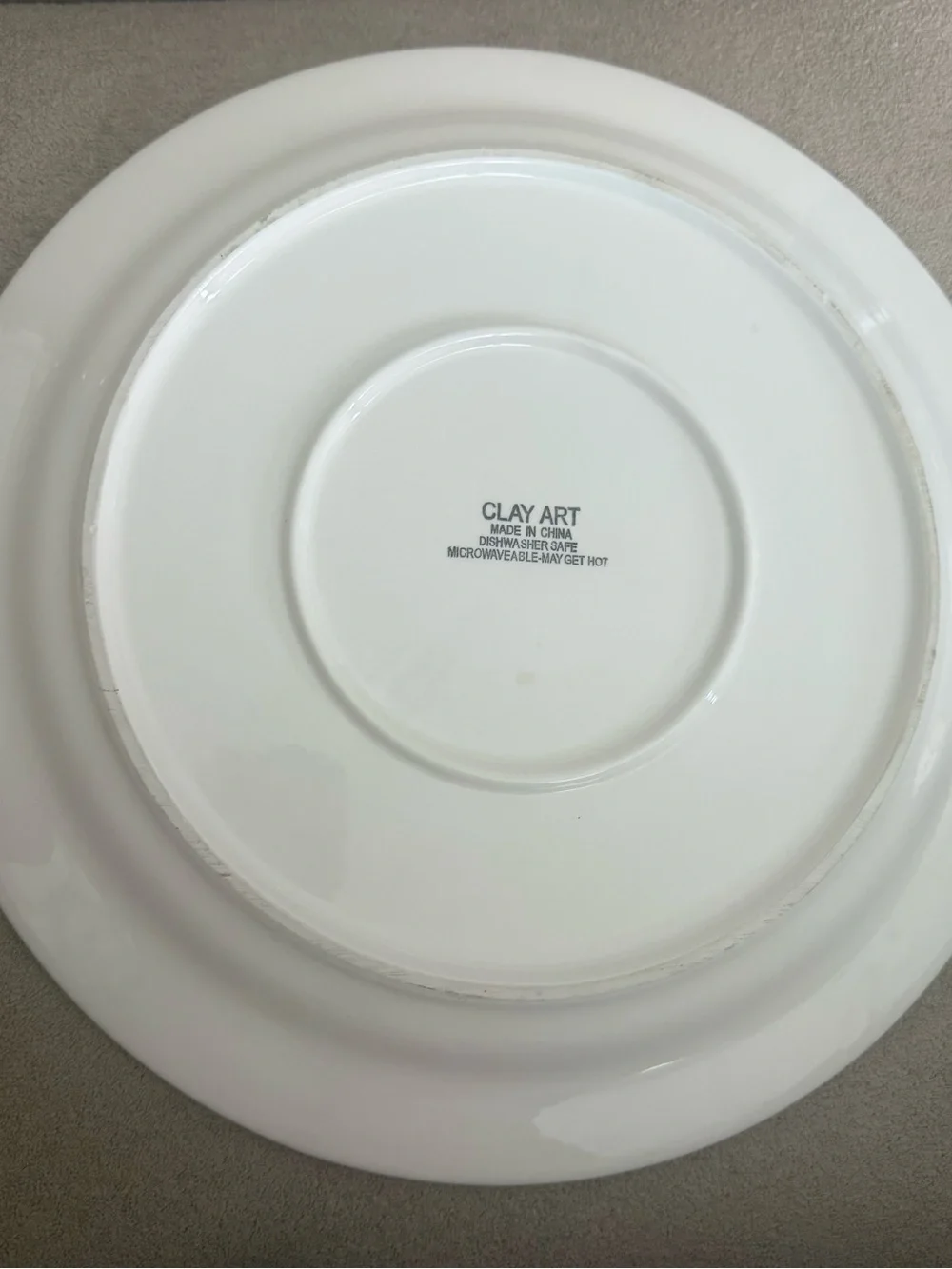 White Ceramic Martini It’s 5 O’Clock Decor/Serving Plate by Clay Art